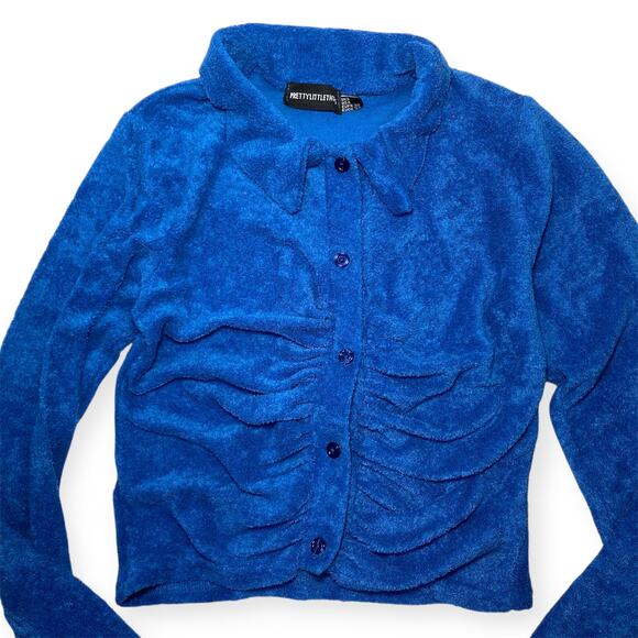 PrettyLittleThing Women’s 4 Blue Button Up Cardigan - Picture 3 of 5